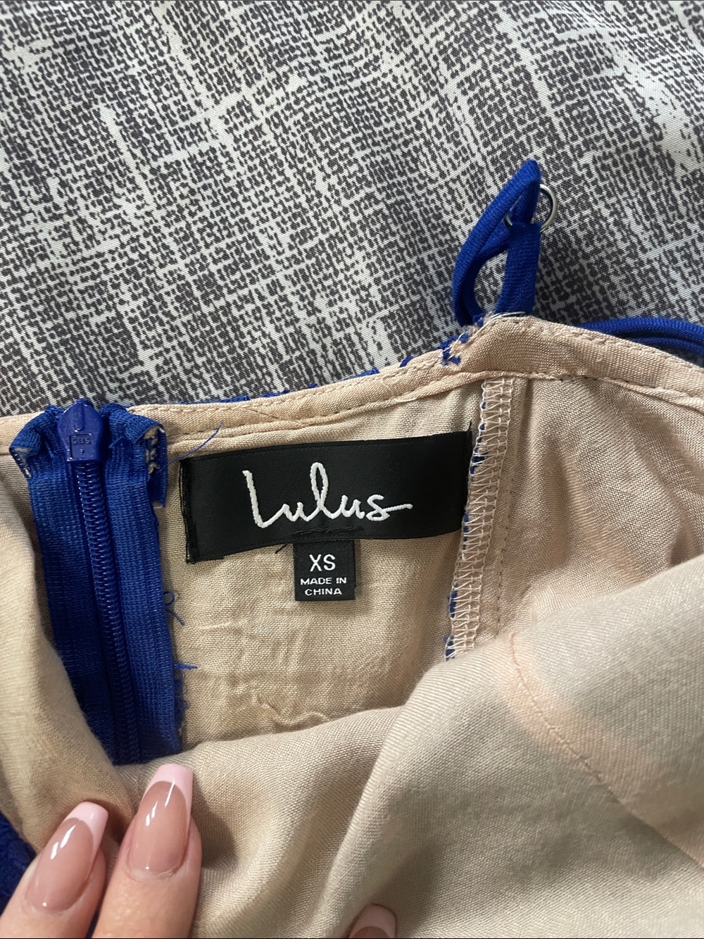 Lulu's Royal Blue Lace Asymmetrical Slip Dress - Picture 2 of 3